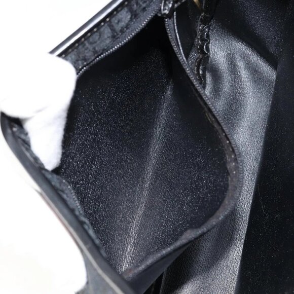 Christian Dior Trotter Canvas Shoulder Bag Black Gold Auth 146914 - Picture 10 of 16